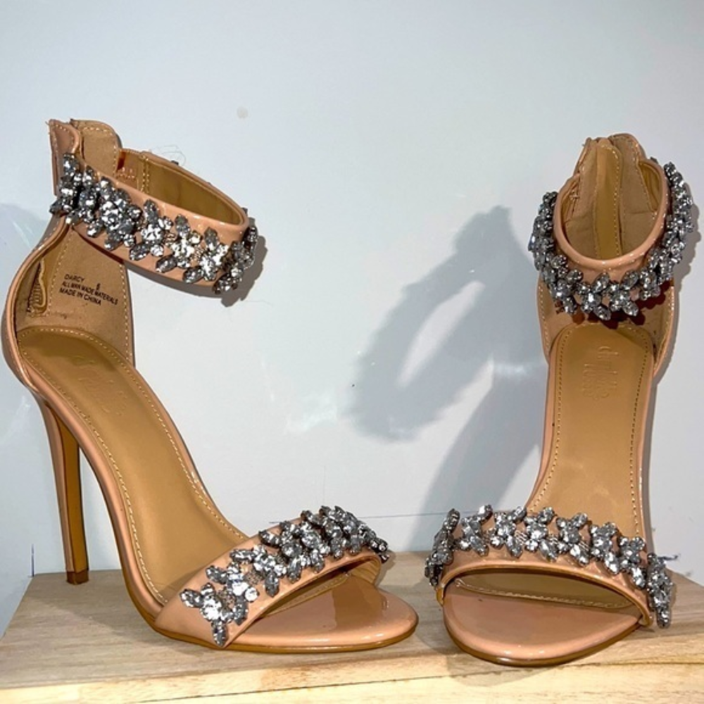 Sparkly nude heels